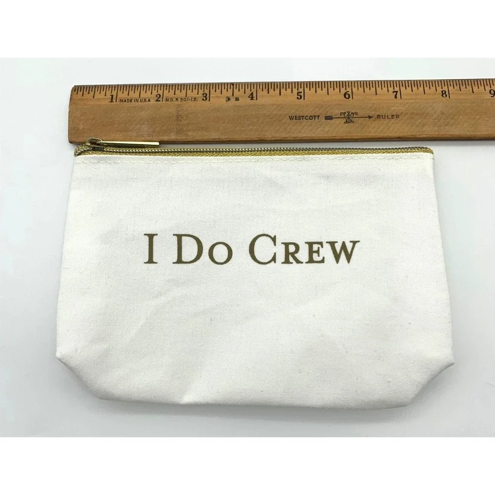 I Do‎ Crew Canvas Makeup Bags Wedding Bridesmaid Bridal Party CosmeticBag